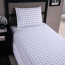 Jogo de Lençol Grid Quadriculado 2 Peças Solteiro 80% Algodão / 20% Poliéste