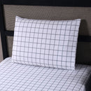 Jogo de Lençol Grid Quadriculado 2 Peças Solteiro 80% Algodão / 20% Poliéste