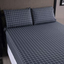 Jogo de Lençol Grid Quadriculado 3 Peças Queen 80% Algodão / 20% Poliéster P