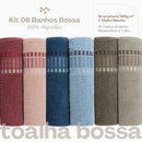 Kit 06 Toalhas de Banho Avulsas Bossa Azul, Marinho, Rosa, Vermelho, Marrom e Be
