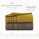 Kit 02 Toalhas de Banho Avulsas Bloom Amarelo e Marrom