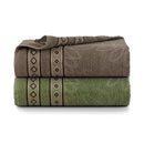 Kit 02 Toalhas de Banho Avulsas Bloom Marrom e Verde