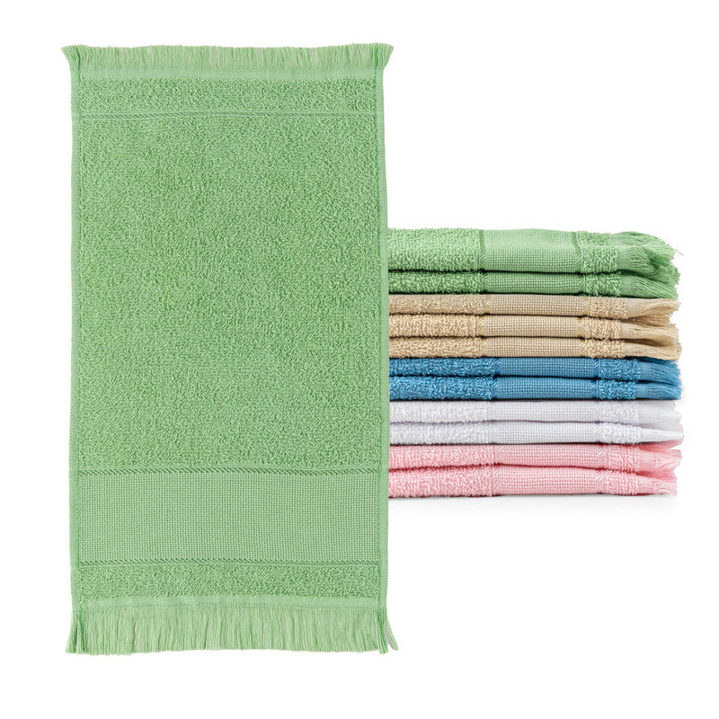 Kit com 12 Toalha Social Franjinha 23cm x 39cm Sortidas