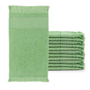 Kit com 12 Toalha Social Franjinha 23cm x 39cm Verde Erva Doce