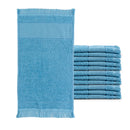 Kit com 12 Toalha Social Franjinha 23cm x 39cm Azul Pacifico