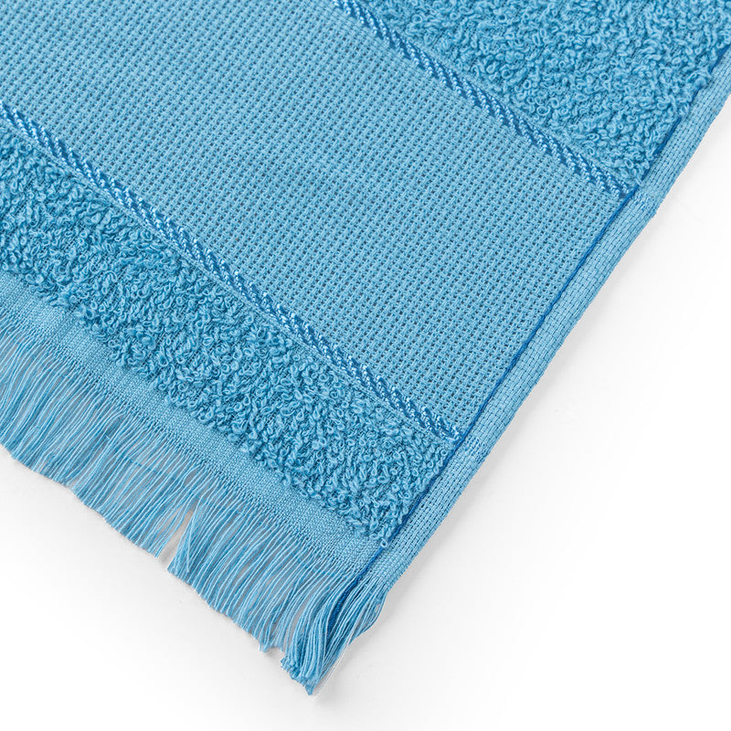 Kit com 12 Toalha Social Franjinha 23cm x 39cm Azul Pacifico
