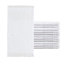 Kit com 12 Toalha Social Franjinha 23cm x 39cm Branco