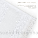 Kit com 12 Toalha Social Franjinha 23cm x 39cm Branco
