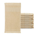 Kit com 12 Toalha Social Franjinha 23cm x 39cm Bege Capuccino