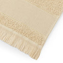 Kit com 12 Toalha Social Franjinha 23cm x 39cm Bege Capuccino