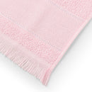 Kit com 12 Toalha Social Franjinha 23cm x 39cm Rosa Bebe