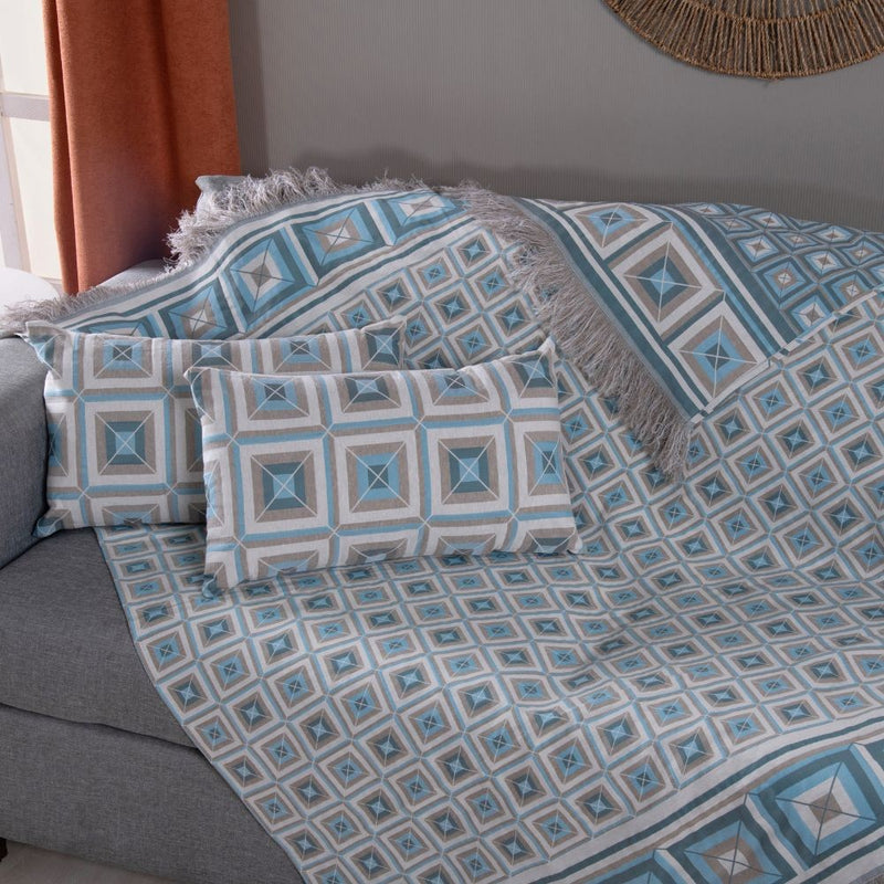 Kit Xale Para Sofá Com Franja Marrocos 5 Peças 1,35 x 1,35 60% Algodão / 40%