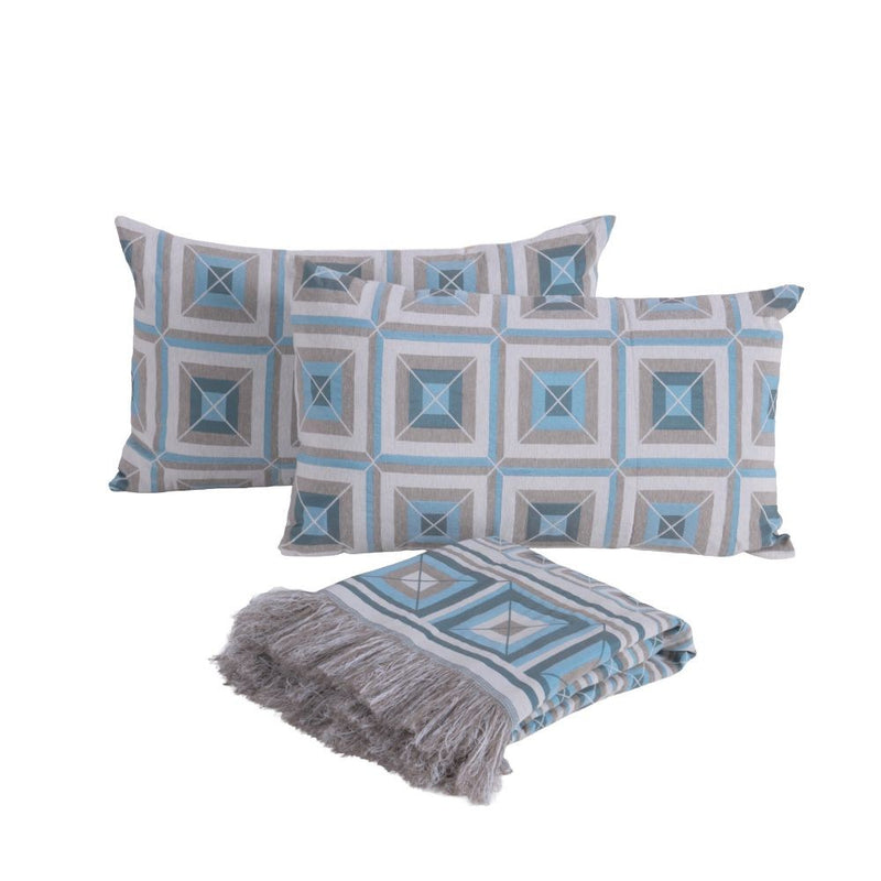 Kit Xale Para Sofá Com Franja Marrocos 5 Peças 1,35 x 1,35 60% Algodão / 40%