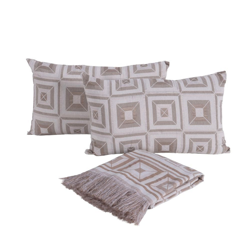 Kit Xale Para Sofá Com Franja Marrocos 5 Peças 1,35 x 1,35 60% Algodão / 40%