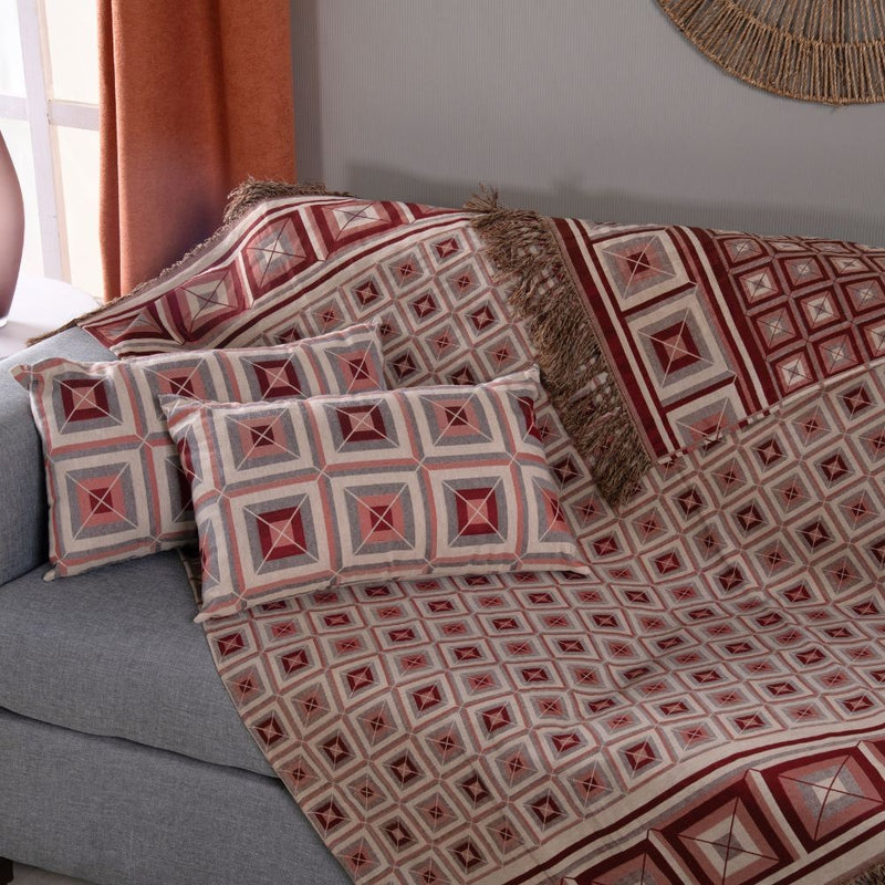 Kit Xale Para Sofá Com Franja Marrocos 5 Peças 1,35 x 1,35 60% Algodão / 40%