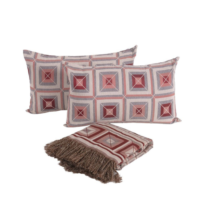 Kit Xale Para Sofá Com Franja Marrocos 5 Peças 1,35 x 1,35 60% Algodão / 40%