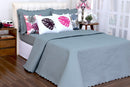 Kit Cobreleito e Lençol Liberty Queen Com Almofadas Cinza 08 pçs