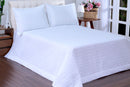Kit Cobreleito Queen Magnífico Dupla Face Branco 3 Peças Microfibra 240x250 cm