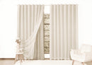 Cortina Microfibra com voil 4,00x2,30 Para Varão Simples Cor:PALHA