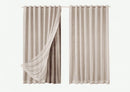 Cortina Microfibra com voil 3,00x2,30 Para Varão Simples Cor:Avelã