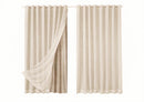 Cortina Microfibra com voil 4,00x2,30 Para Varão Simples Cor:PALHA