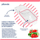 Pote De Vidro Retangular Hérmetico 370ml Forno E Micro Ondas