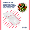 Pote De Vidro Retangular Hérmetico 370ml Forno E Micro Ondas