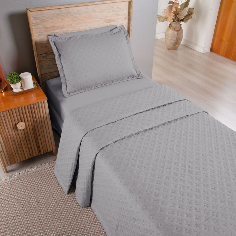 Kit Cobre Leito Matelado Dupla Face Attuale 2 Peças Solteiro 100% Poliéster -