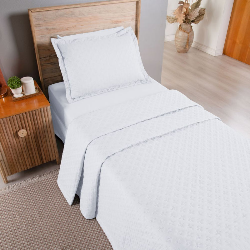 Kit Cobre Leito Matelado Dupla Face Attuale 2 Peças Solteiro 100% Poliéster -