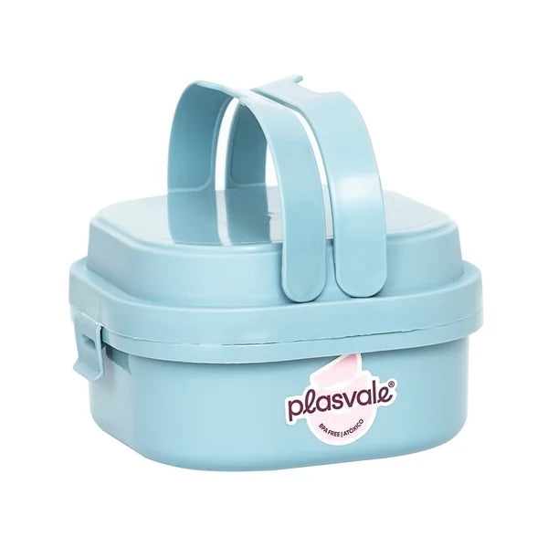 Marmita Com 2 Compartimentos, Travas e Alças Plasvale Azul