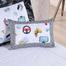 Kit Edredom Solteiro 4 Peças Estampado Boy 300 Fios com Almofada Completo