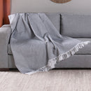Manta para Sofá Jacquard Grid com Franja 2,10x1,35 m Dupla Face