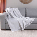 Manta para Sofá Jacquard Grid com Franja 2,10x1,35 m Dupla Face