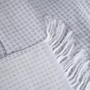 Manta para Sofá Jacquard Grid com Franja 2,10x1,35 m Dupla Face