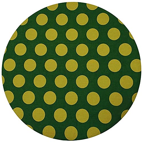 Kit 4 Capas Sousplat Algodão Poá Grande Verde e Dourado 35cmx35cm