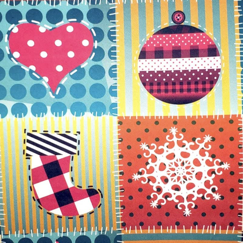 Kit 4 Capas para Sousplat Retalho Natalino 35cmx35cm